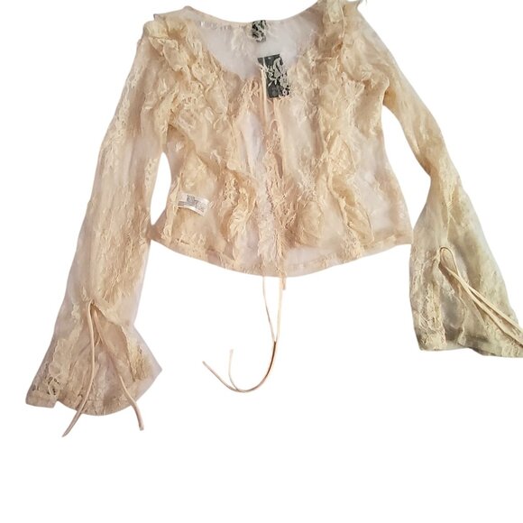 Wild Fable Size XS Off - White Lace Long Sleeve Top With Tags China Origin - Picture 2 of 10
